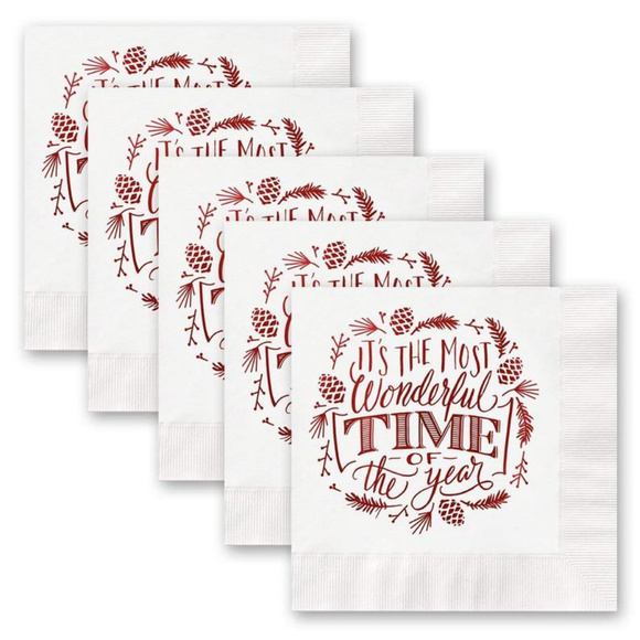 Most Wonderful Time of the Year Christmas Napkins - Picture 5 of 6